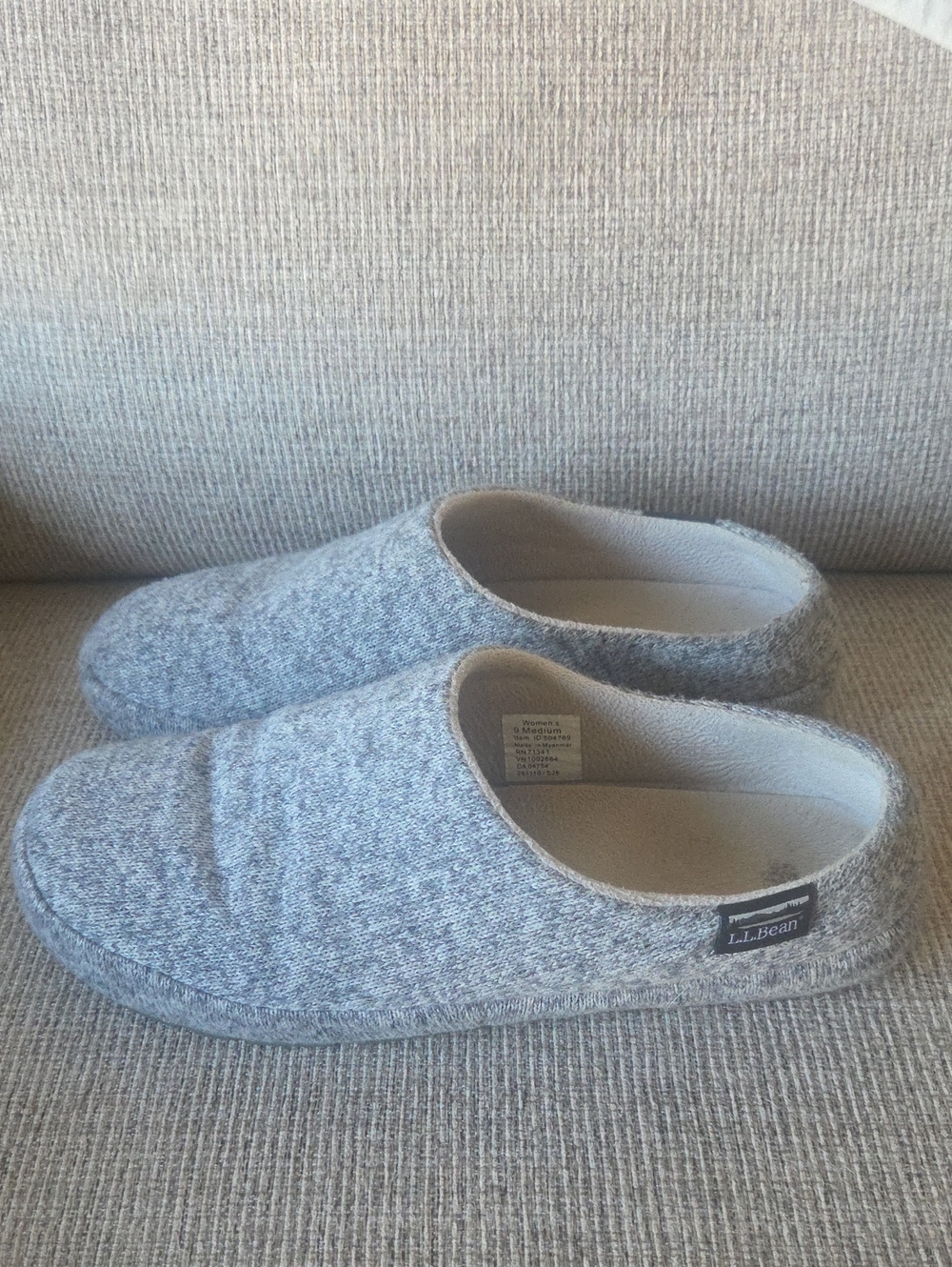 L.L. Bean Women's Heather Gray Fleece Slippers